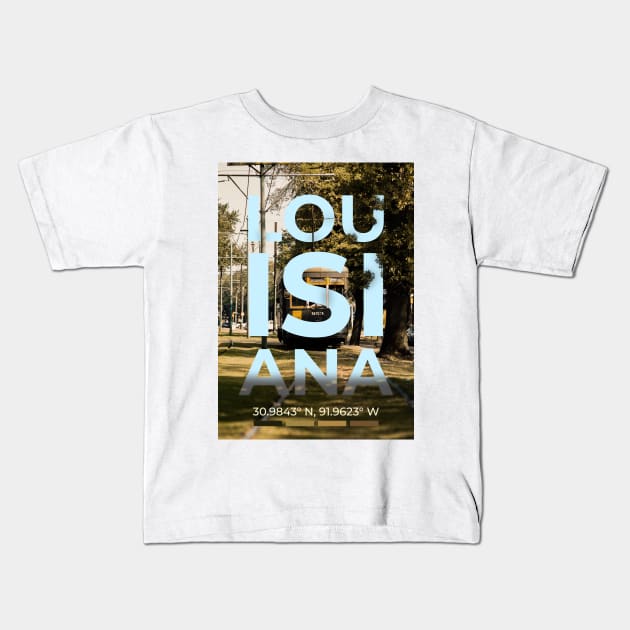 Louisiana Travel Poster Kids T-Shirt by mardavemardave